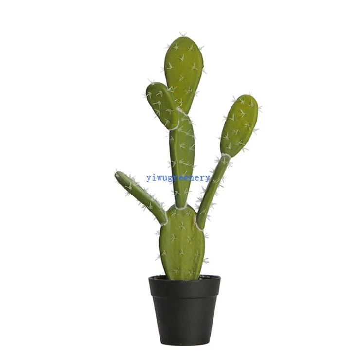 artificial cactus in pot